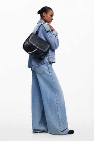 Geanta de dama 2 in 1, de mana, umar si tip rucsac, Desigual, seria Punkette Posadas, Negru [1]