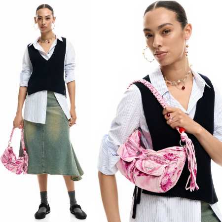 Geanta de dama, de mana si umar, Desigual, Habana, Roz [3]