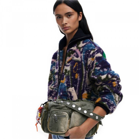 Geanta de dama crossbody, Desigual, seria Bravo Hybrid Denim Habana, Verde Army [1]