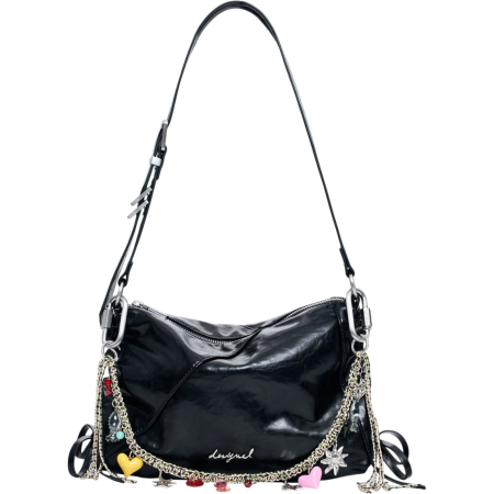 Geanta de dama crossbody, Desigual, seria Gravity Letur - Negru [3]