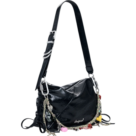 Genti de zi - Geanta de dama crossbody, Desigual, seria Gravity Letur - Negru