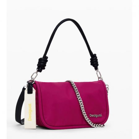 Geanta de dama crossbody, Desigual, seria Priori Gales Maxi, Roz fucsia