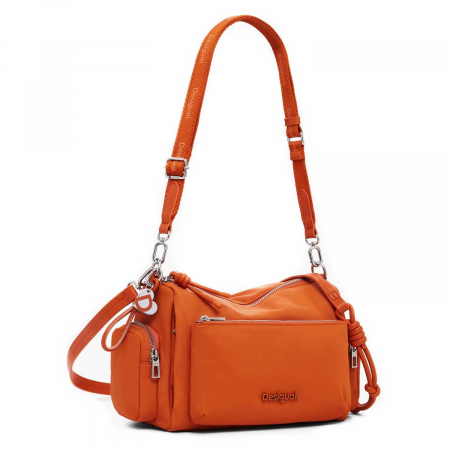 Geanta de dama crossbody, Desigual, seria Priori Habana, Portocaliu