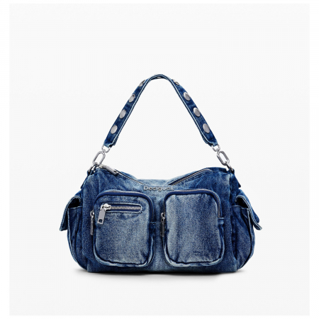 Geanta de dama crossbody, Desigual, seria Priori Multipocket Habana, Albastru [6]