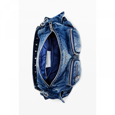 Geanta de dama crossbody, Desigual, seria Priori Multipocket Habana, Albastru [3]