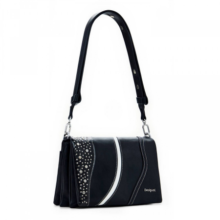 Geanta de dama crossbody, Desigual, seria Punkette Dortmund, Negru [2]