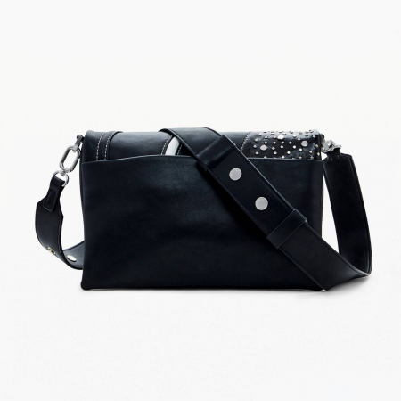 Geanta de dama crossbody, Desigual, seria Punkette Dortmund, Negru [7]