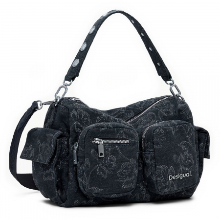 Geanta de dama crossbody, Desigual, seria Whiskey Habana Multipocket, Negru [2]