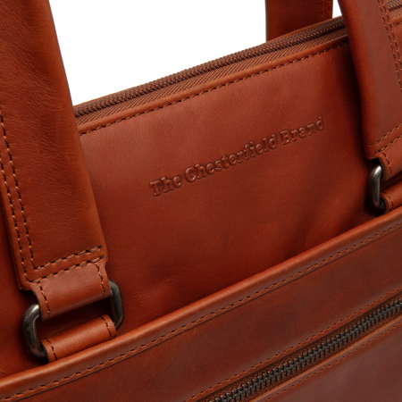 Geanta de dama cu compartiment de laptop, piele naturala, The Chesterfield Brand, Elvas, Maro coniac [4]