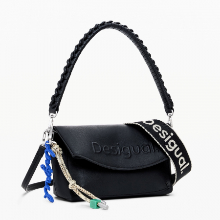 Geanta de dama, de dimensiune medie, Desigual, seria Half Logo Trokel, Negru [1]