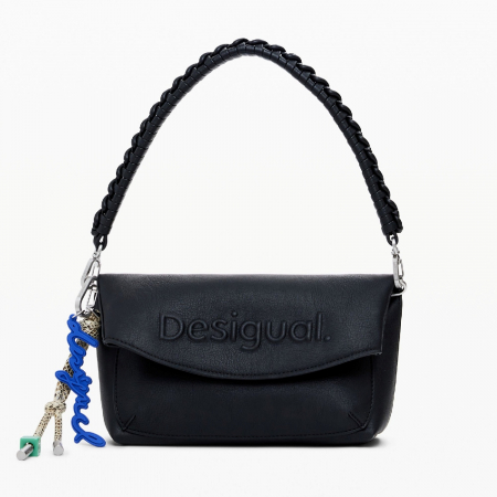 Geanta de dama, de dimensiune medie, Desigual, seria Half Logo Trokel, Negru [6]