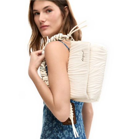 Geanta de dama, de dimensiune medie, Desigual, seria Helium Trokel, Bej