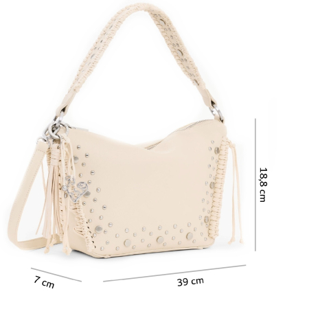 Geanta de dama, de mana si umar, crossbody, Desigual, seria Gallium Munich, Bej [2]