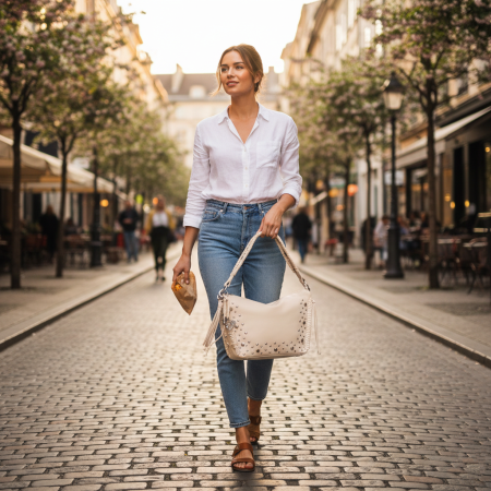 Geanta de dama, de mana si umar, crossbody, Desigual, seria Gallium Munich, Bej