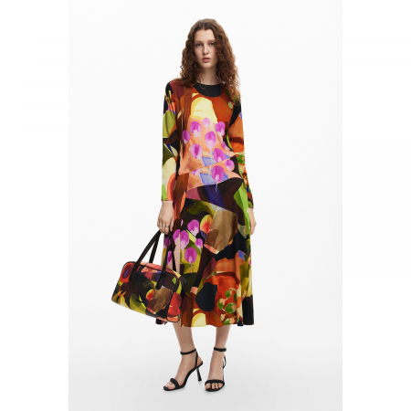 Geanta de dama, de mana si umar, imprimeu abstract, Camo Lacroix Prades Maxi, Multicolor
