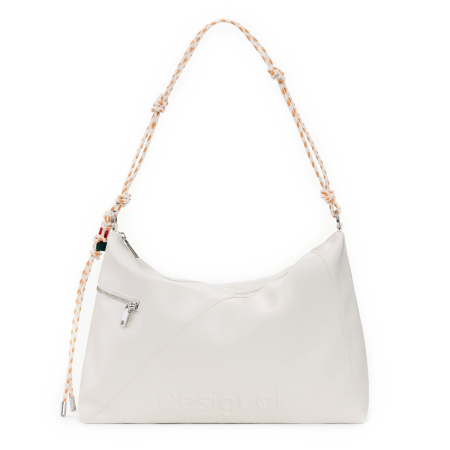 Geanta de dama, de mana si umar, Desigual, Big Bergamo, Alb [5]