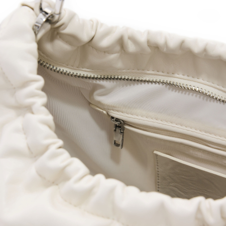 Geanta de dama, de mana si umar, Desigual, Half logo, Alb [2]