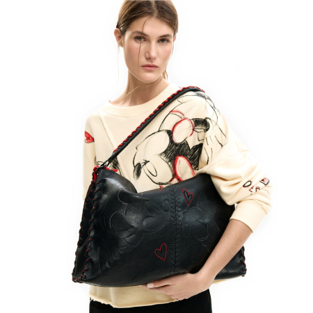 Geanta de dama, de mana si umar, Desigual, Mickey Leiria, Negru