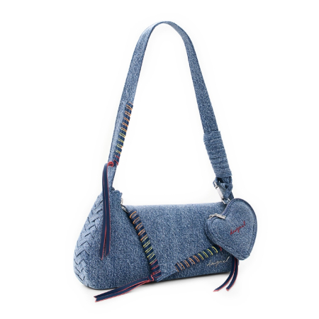 Geanta de dama, de mana si umar, Desigual, Pespuntes Denim, Albastru [5]