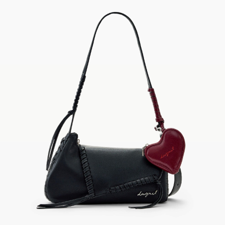 Geanta de dama, de mana si umar, Desigual, Pespuntes, Negru [2]