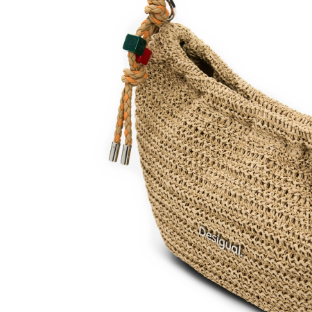 Geanta de dama, de mana si umar, Desigual, Raffia, Bej [4]