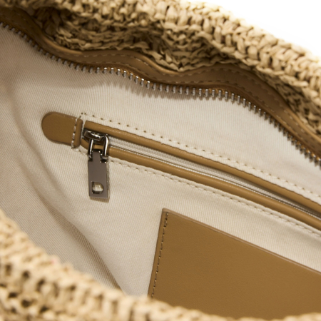 Geanta de dama, de mana si umar, Desigual, Raffia, Bej [3]