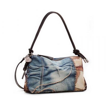 Geanta de dama, de mana si umar, Desigual, seria Camouflage Bergamo, Multicolor