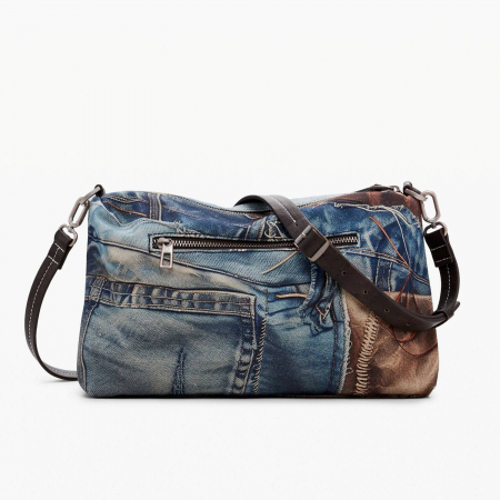 Geanta de dama, de mana si umar, Desigual, seria Camouflage Bergamo, Multicolor [6]