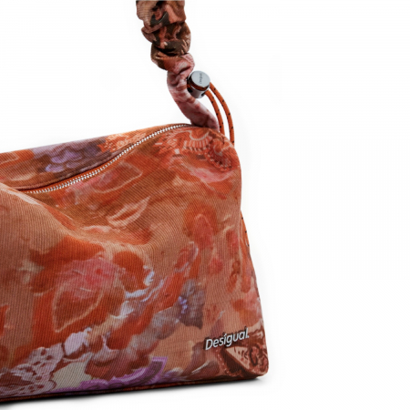 Geanta de dama, de mana si umar, Desigual, seria Corduroy Bergamo, Multicolor [4]