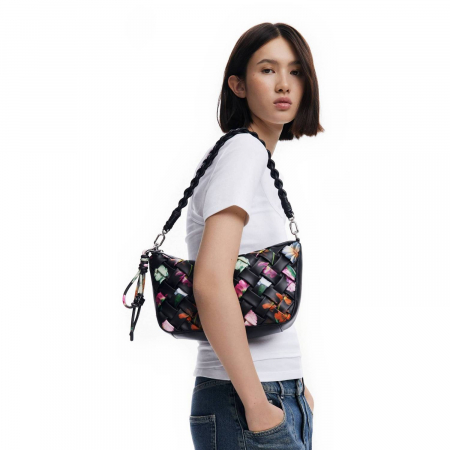 Geanta de dama, de mana si umar, Desigual, seria Eclat Munich, Negru