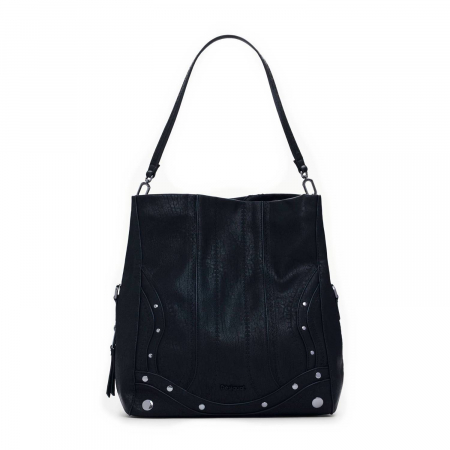 Geanta de dama, de mana si umar, Desigual, seria Embro Patch Loverty, Negru [3]