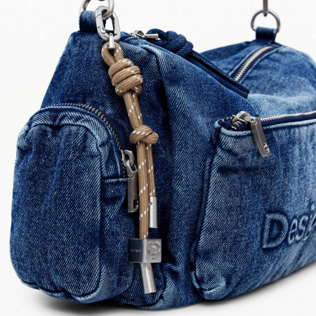 Geanta de dama, de mana si umar, Desigual, seria Half Logo, Albastru [3]