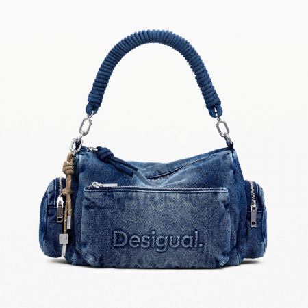Geanta de dama, de mana si umar, Desigual, seria Half Logo, Albastru [2]