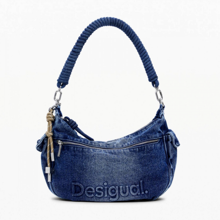 Geanta de dama, de mana si umar, Desigual, seria Half Logo, Albastru [3]