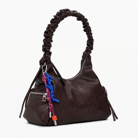 Geanta de dama, de mana si umar, Desigual, seria Half Logo Montville Piedra, Maro ciocolata [1]