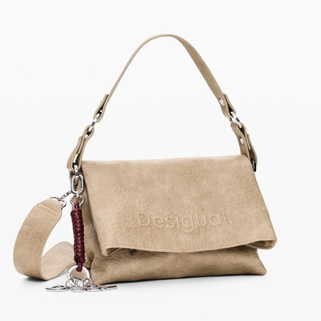 Geanta de dama, de mana si umar, Desigual, seria Half Logo Venecia - Bej crud [1]