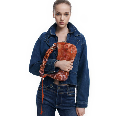 Genti de zi - Geanta de dama, de mana si umar, Desigual, seria India Micro Bergamo, Multicolor
