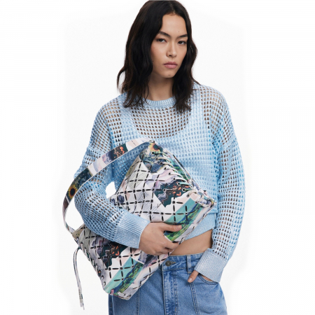 Geanta de dama, de mana si umar, Desigual, seria Juliett Leiria, Multicolor