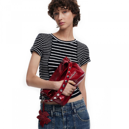 Genti de zi - Geanta de dama, de mana si umar, Desigual, seria Reprised Valentine Loverty, Rosu carmin