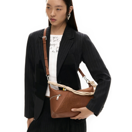 Geanta de dama, de mana si umar, Desigual, seria Sierra Huntington, Camel