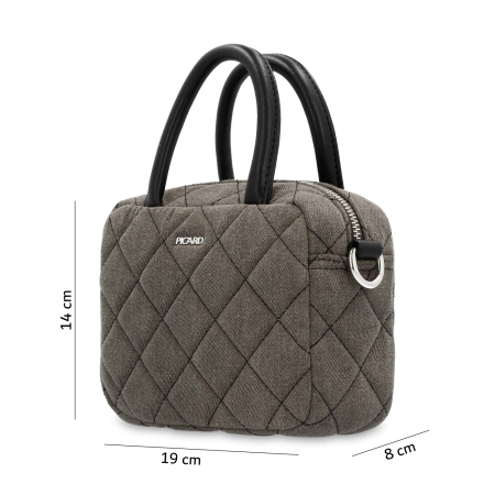 Geanta de dama, de mana si umar, din material textil, Picard, seria Rockstar, Gri [2]