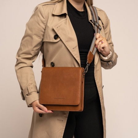 Geanta de dama, de mana si umar, din piele naturala, The Chesterfield Brand, Osuna, Maro coniac