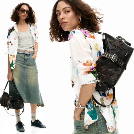 Geanta de dama, Desigual, Floralis, Maro ciocolata [5]