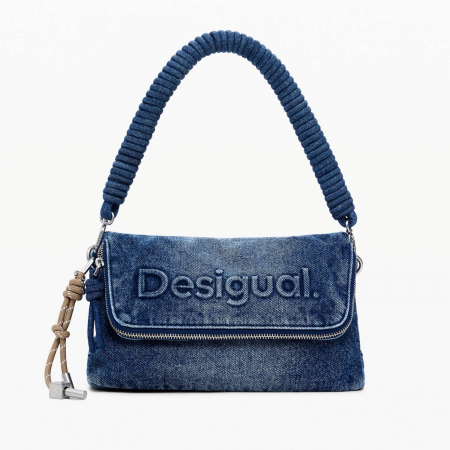 Geanta de dama, de mana si umar, Desigual, seria Half Logo, Albastru [3]