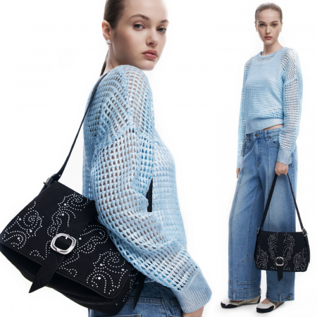 Geanta de dama, Desigual, seria Poker Face Posadas Mini, Negru [2]