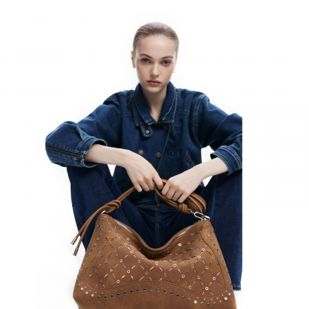 Geanta de dama, Desigual, seria Poker Yankee Leiria Mini, Maro coniac