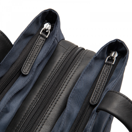 Geanta de dama din nylon si piele naturala, The Chesterfield Brand, Lavik, de mana si umar, Bleumarin [3]
