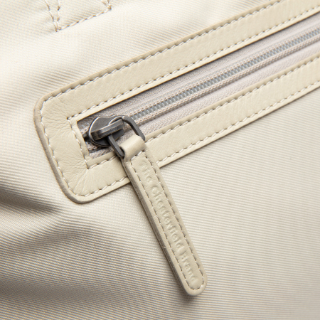 Geanta mare de dama din nylon si piele naturala, The Chesterfield Brand, Otta, de mana si umar, Alb [4]