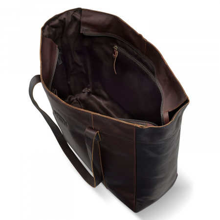 Geanta shopper, mare, de dama, din piele naturala, Klondike, Rush Rachel, de mana si umar, Maro inchis [3]
