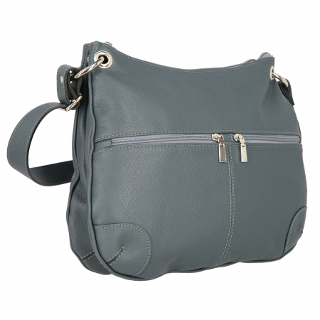 Genti de zi - Geanta de dama din piele naturala moale, model 217, Gri